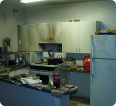 dorm kitchen smoke damage